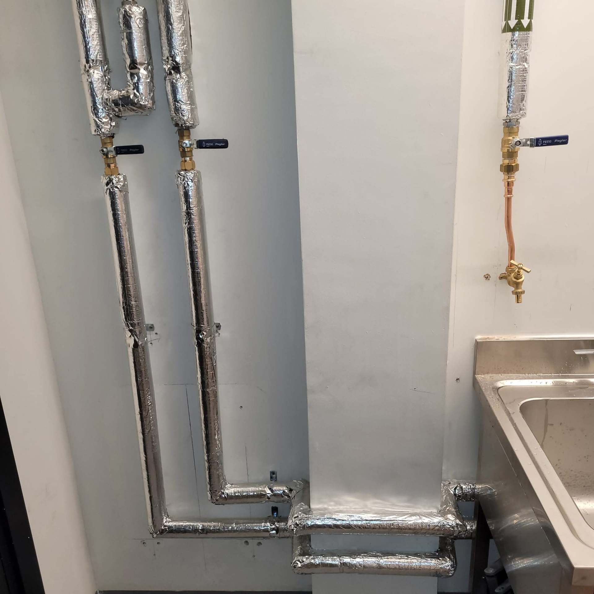 Internal copper pipework run for a full central heating system upgrade